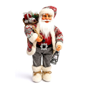 Rustic Knit Lantern Santa